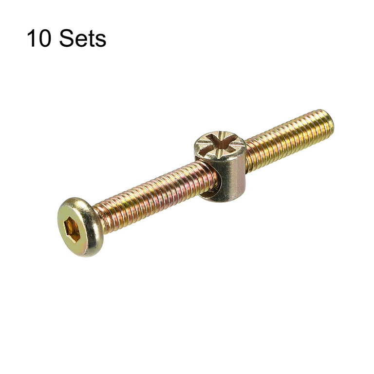 uxcell M6 x 110mm Furniture Bolts Nut Set Hex Socket Screw with Barrel Nuts Phillips-Slotted Zinc Plated 10 Sets uxcell M6 x 110mm Furniture Bolts Nut Set Hex Socket Screw with Barrel Nuts Phillips-Slotted Zinc Plated 10 Sets